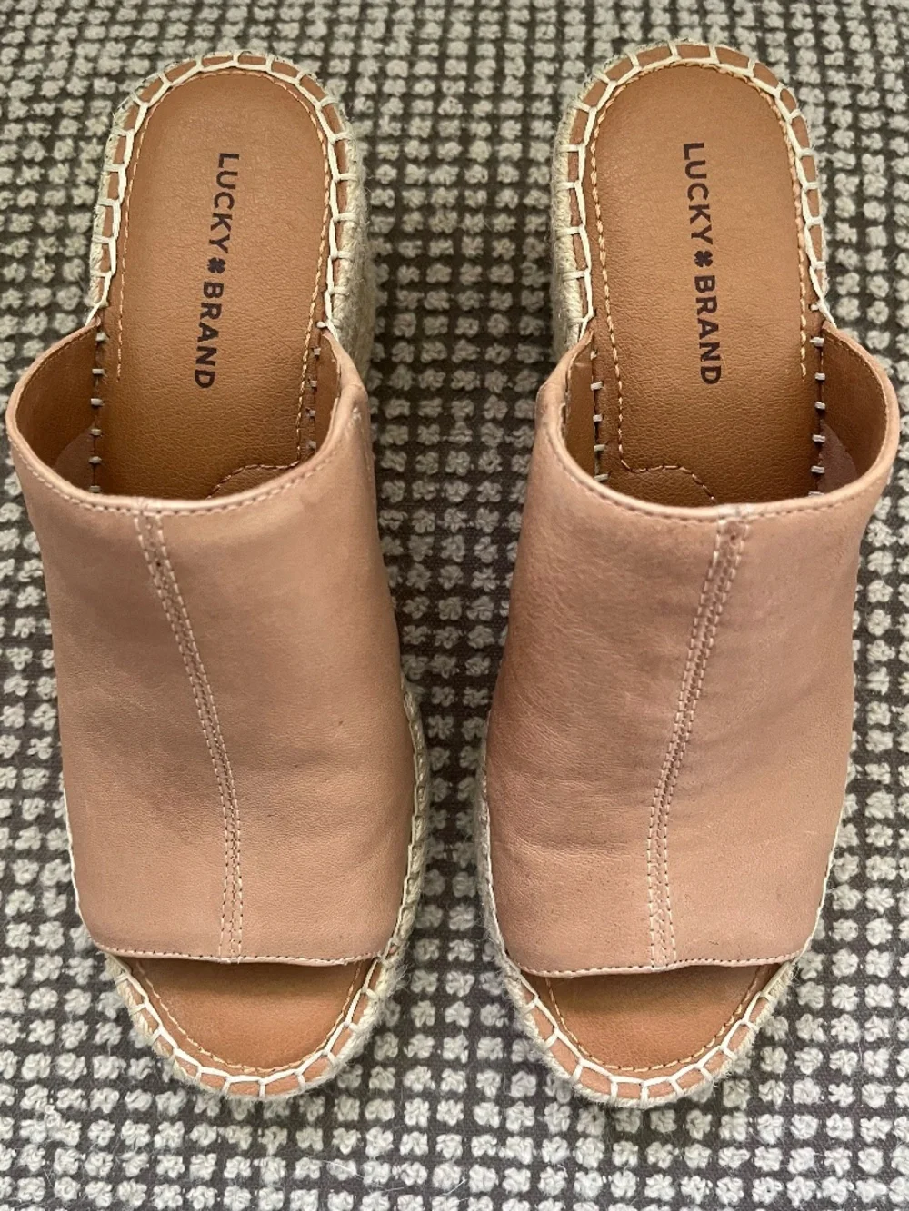 Lucky Brand leather slide wedge Women's 8